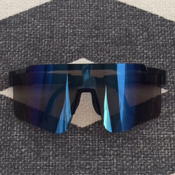 Samsung Galaxy Exclusive Sunglasses Wraparound Shield Blue Mirrored Lens | Rare - Picture 1 of 3